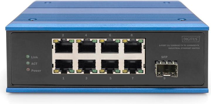 Produktbild Digitus 8-Port 10/100Base-TX to 100Base-FX Industrial Ethernet Switch (8 Ports)