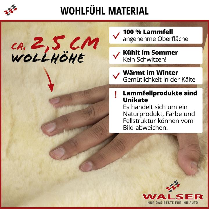 Actual product image Walser Belt pad Millie made of lambskin, 2 pieces car belt protector beige