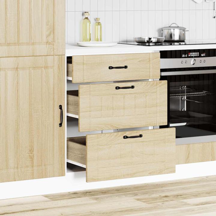 Produktbild VidaXL Küchen-Unterschrank Lucca Sonoma-Eiche Holzwerkstoff Spülenunterschrank (60 x 46 x 81.5 cm)