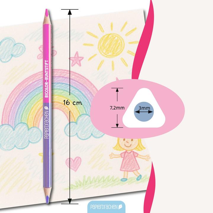 Image du produit Papierdrachen 12 Bicolor Buntstifte pastell (12 x)