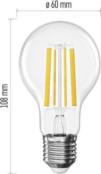 Immagine prodotto Emos Lampada LED filamento A60 / E27 / 10,5 W (100 W) / 1521 lm / Bianco caldo (E27, 10.50 W, 1521 lm, 1 x, D)