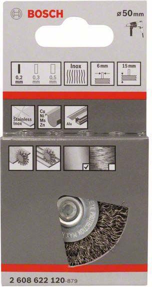 Actual product image Bosch Professional Zubehör PRO Stainless Steel clean disc brush, straight shaft, 50 x 0.2 mm