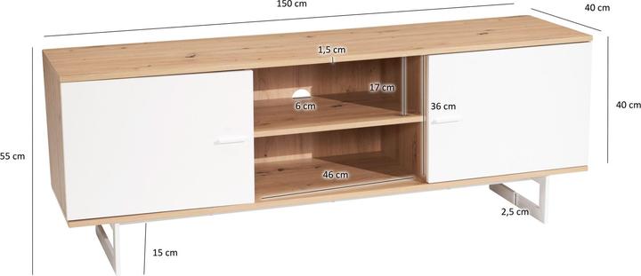 Produktbild Wohnling Eiche-Dekor (150 x 40 x 55 cm)