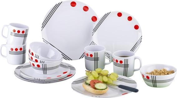 Berger Dots Melamin Geschirr-Set 16-tlg. Rot (16 Stück)