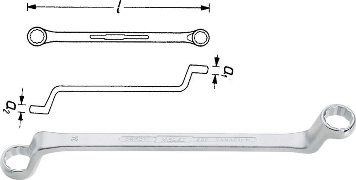 Image du produit HAZET Clé polygonale double 630-36X41 ∙ Profil à 12 pans extérieurs ∙ 36 x 41 mm (41 mm, 36 mm)