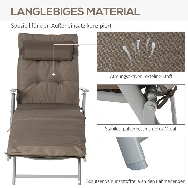 Image du produit Outsunny Bain de soleil avec coussin (180 cm)