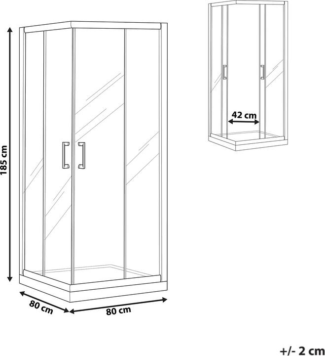 Image du produit Beliani Paroi de douche (80 cm, 80 cm, 185 cm)
