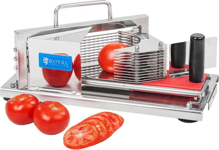 Royal Catering Tomatenschneider Edelstahl 10 Klingen 5 5 mm Gastro Gemüseschneider Profi