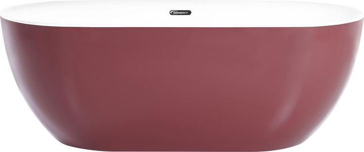 Actual product image Beliani Bathtub freestanding burgundy oval 170 x 80 cm CARRERA (240 l, 80 cm, 170 cm)