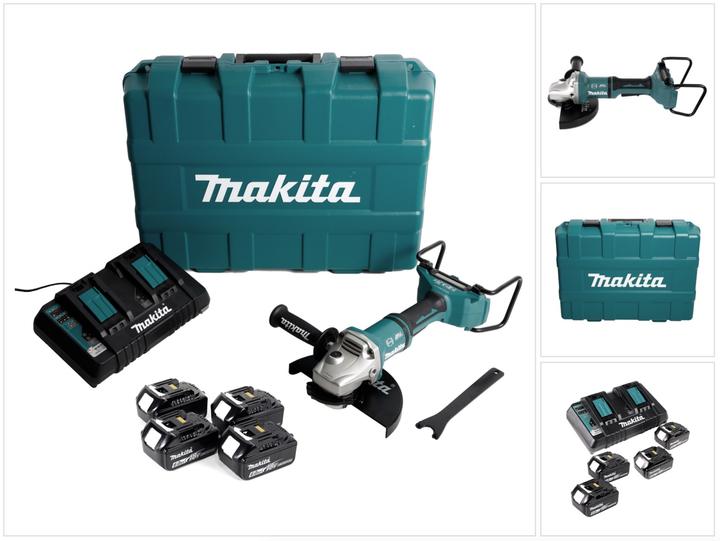 Produktbild Makita DGA 900 G4KX2 Akku Winkelschleifer 36V ( 2x18V ) 230mm Brushless + 4x Akku 6,0Ah + (230 mm)