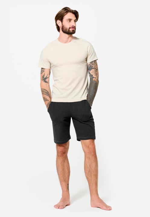 Image du produit Kimjaly T-shirt de yoga manches courtes doux homme, beige lin (S)