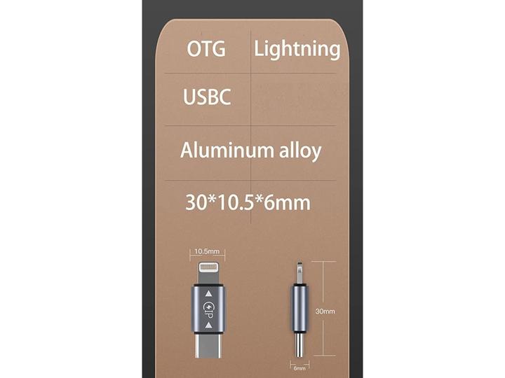 Produktbild PowerGuard USB-C zu Lightning Adapter (male/male) OTG Charge & Data (USB Typ C, Lightning)