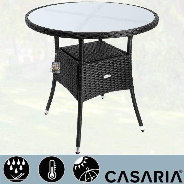 Actual product image Casaria Balcony table in poly rattan (80 cm)