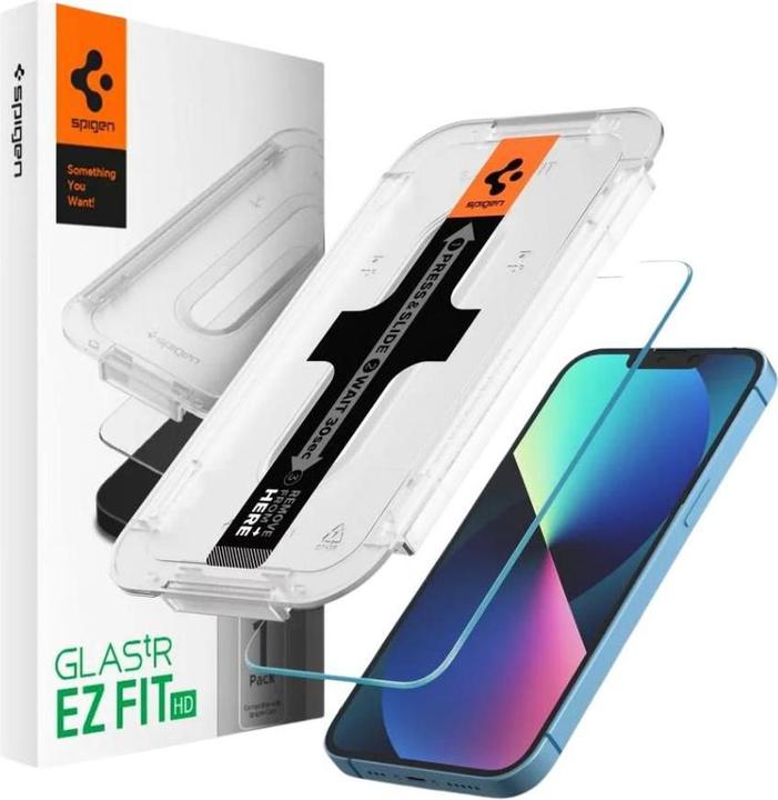Spigen Gehärtetes Glas GLAS.tR ez Passend für Apple iPhone 13 (1 Stück, Apple iPhone 13 Pro, Apple iPhone 13, Apple iPhone 14, Apple iPhone 16e)