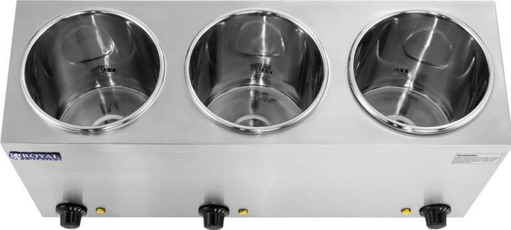 Produktbild Royal Catering Bain Marie Rund Speisenwärmer Wasserbad Suppenstation Warmhalter 3 Behälter