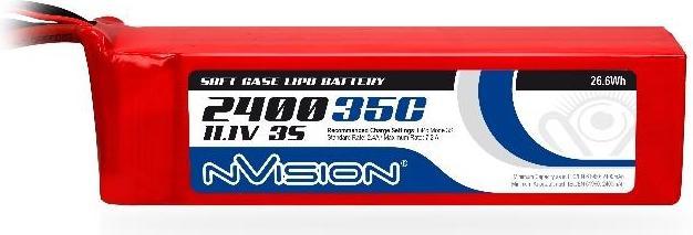 Actual product image nVision LiPo battery 11.1V 2400mAh 35C (11.10 V, 2400 mAh)