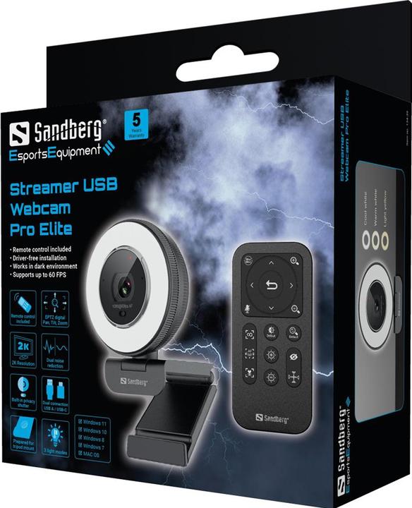 Actual product image Sandberg Streamer USB Webcam Pro Elite (3.60 Mpx)
