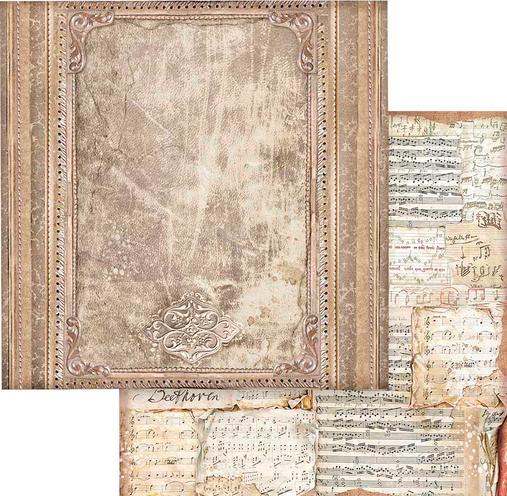 Produktbild Stamperia Scrapbook-Block "Vintage Library Backgrounds", 10 Bogen, 30,5 x 30,5 cm (190 g/m², 10 x)