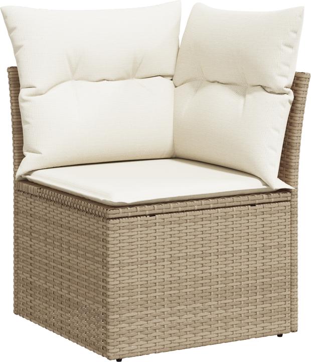 Actual product image VidaXL 7-piece garden sofa set with cushions Beige poly rattan