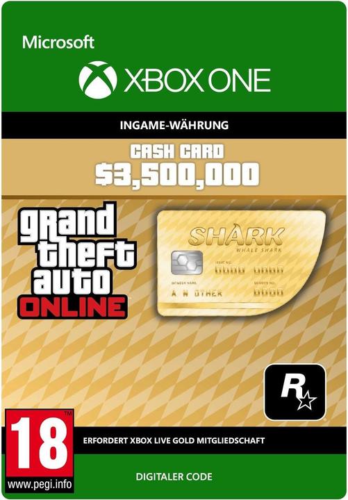Image du produit Microsoft Grand Theft Auto V : Carte de requin-baleine (Xbox One X, Xbox Series X, Xbox One S, Xbox Series S)