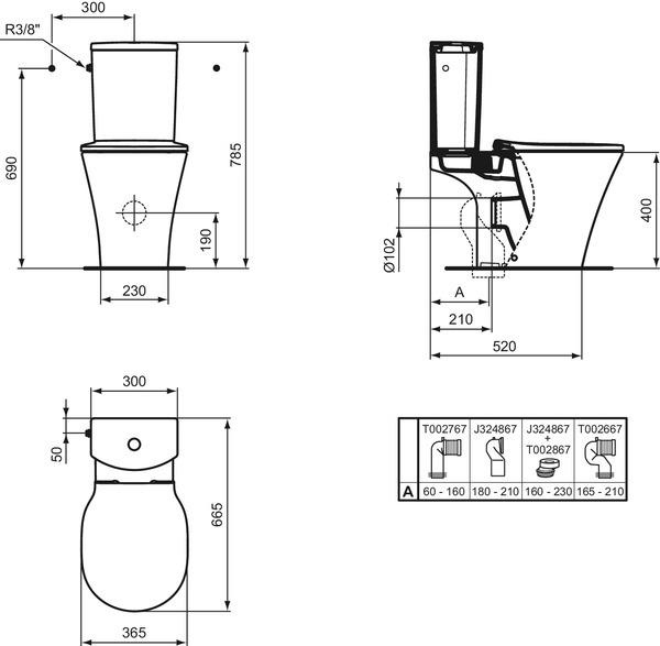 Actual product image Ideal Standard Connect Air Freestanding washbasin combination AquaBlade, E0097