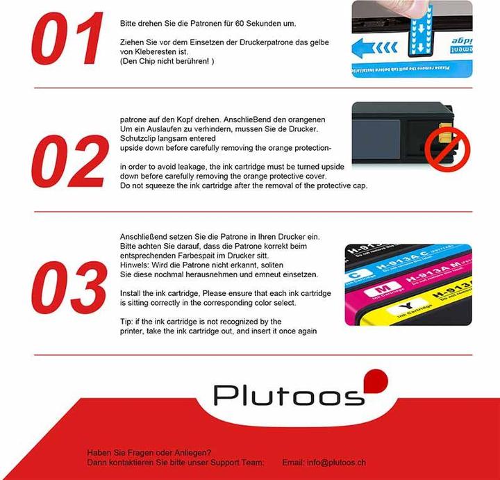 Energy Label Plutoos HP 913A Cartridge XXL compatible, Black LOR95AE