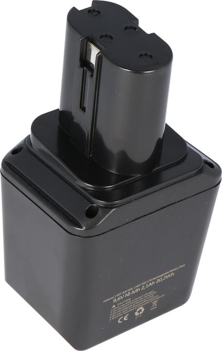 Actual product image AccuCell Bosch battery 2 607 300 002 flat side, old version (9.6 V)