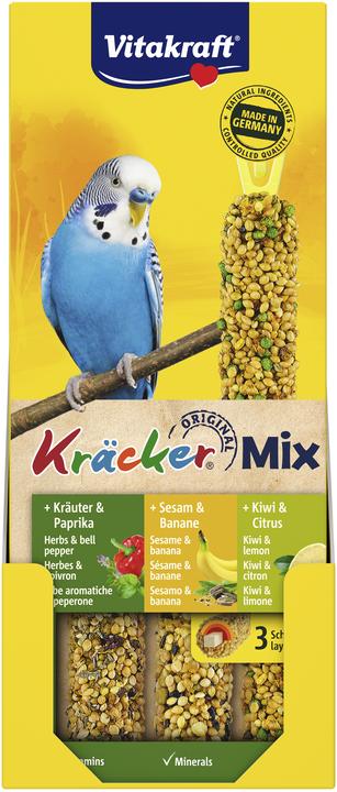 Vitakraft Crackers® Mix banana/erbe/kiwi per pappagallini (3 x, 0.08 kg)