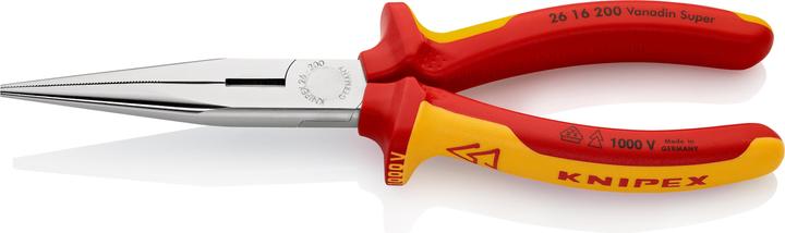 Image du produit Knipex Pince demi-ronde avec tranchant (pince bec de cigogne) 26 16 200 SB (200 mm)