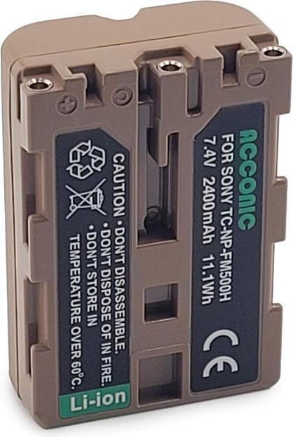 Immagine prodotto Acconic Batteria con ingresso USB-C per Sony NP-FM500H Alpha 57 65 77 99 DSLRA100 DSLR-A100 DSLRA100H (Batteria della fotocamera)