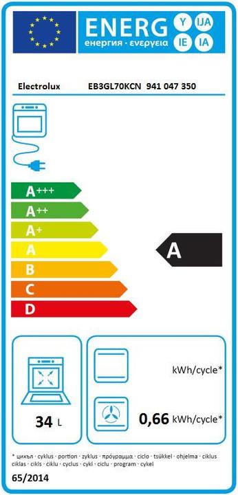 Label énergétique Electrolux EB3GL70KCN