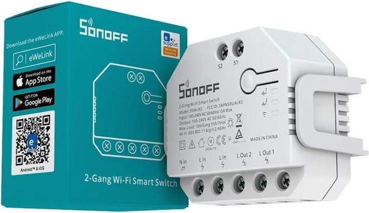 Actual product image Sonoff DUALR3 (Analogue actuator)