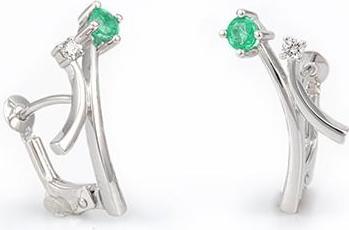 Actual product image Breuning EAR JEWELLERY - E.SMARAGD/Brill. 0,05 Ct. H/si (585, - Gold)