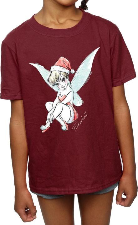 Actual product image Disney Girls Tinkerbell Christmas Fairy Cotton T-Shirt (152, 158)