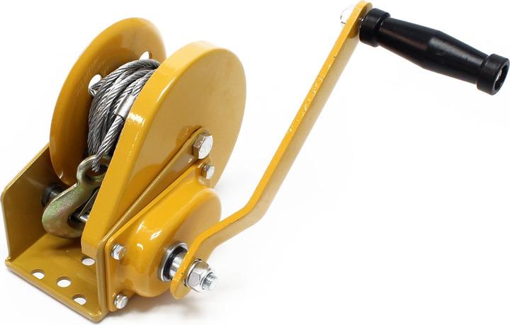 Actual product image Wiltec Manual Hand Wire Winch with 540kg Tensile Force 10m Rope Length 4:2:1 Gear Brake Car Boat Trailer
