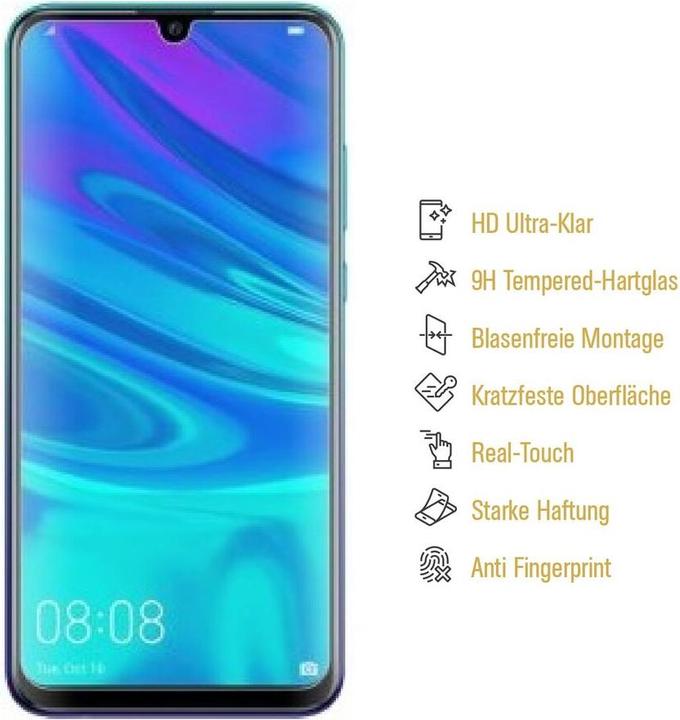 Produktbild Protectorking 2x echtes Tempered 9H Panzerhartglas 3D KLAR (2 Stück, Huawei P Smart)
