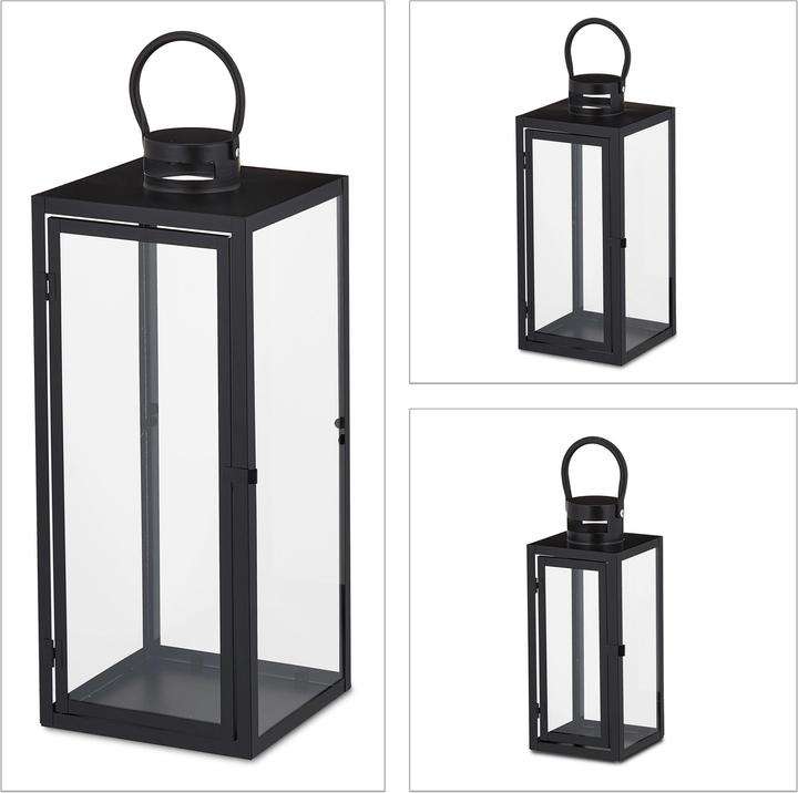 Actual product image Relaxdays 3pcs. lantern set (21 x 21 x 63 cm, 3 x)