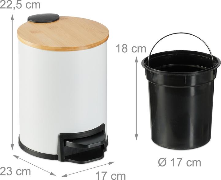 Image du produit Relaxdays Poubelle de salle de bain (3 l)