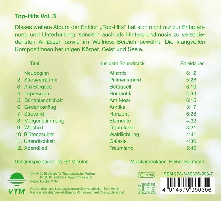 Image du produit Top Hits pour se détendre Vol. 3 (Arnd Stein, Reiner Burmann, Allemand)