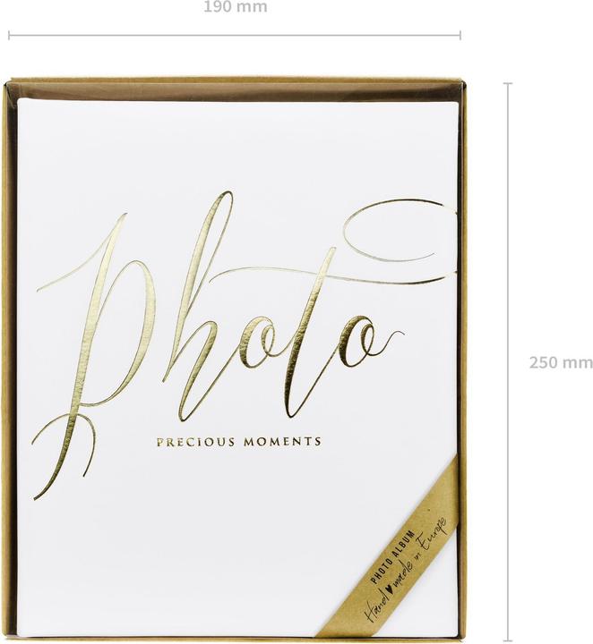 Produktbild Partydeco Fotoalbum Precious moments 20 x 24.5 cm, Weiss/Gold (20 x 24.5 cm)