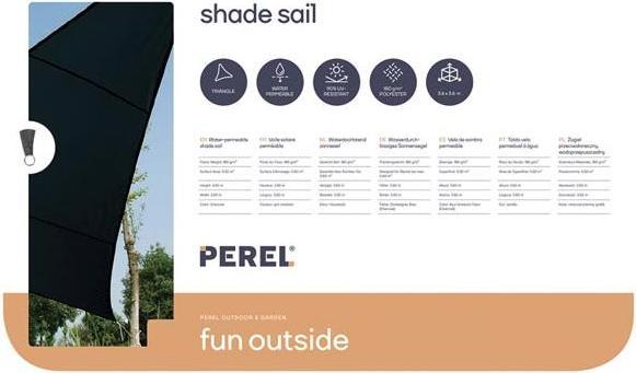 Produktbild Perel Sonnensegel drei wasserdurchlässig (3.6 x 3.6 x 3.6 m)