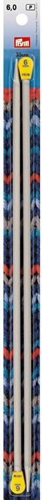 Prym Knitting needles 6.00 mm, Alu, 2 pieces, Grey