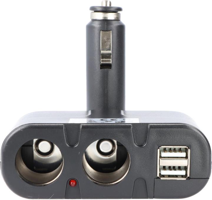 Produktbild AccuCell KFZ-Adapter, Verteiler Zigarettenanzünder - Stecker auf 2x Kupplung + USB