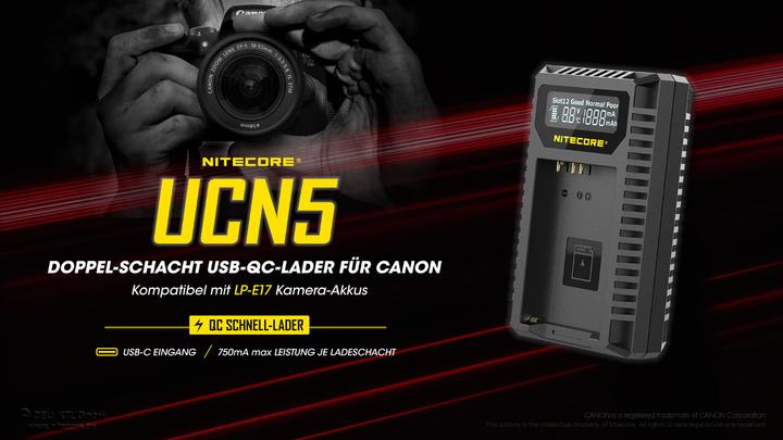 Produktbild Nitecore UCN5 - für Canon Cameras (Kamera Akku Ladegerät)