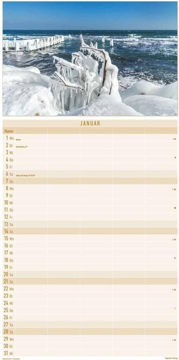 Produktbild Alpha Edition Familienplaner Seeblick 2025 Familienkalender 22x45cm, Kalender mit 5 Spalten (22 x 45 cm, Harter Einband, Deutsch)
