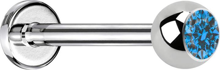 Immagine prodotto Star Piercing Micro Labret argento con luce di cristallo a sfera (senza ottone, Acciaio chirurgico 316L)