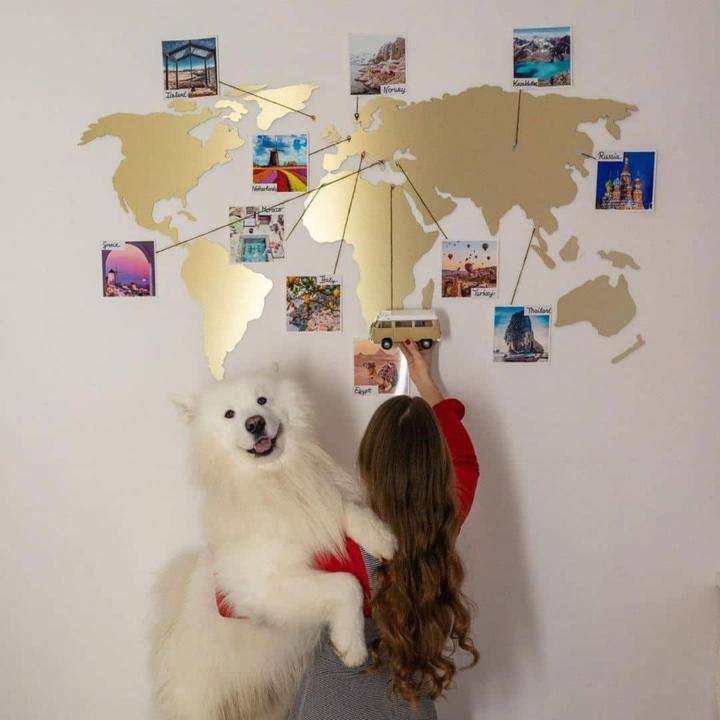 Actual product image Trenddeko Gold effect 3D world map (99 x 200 cm)