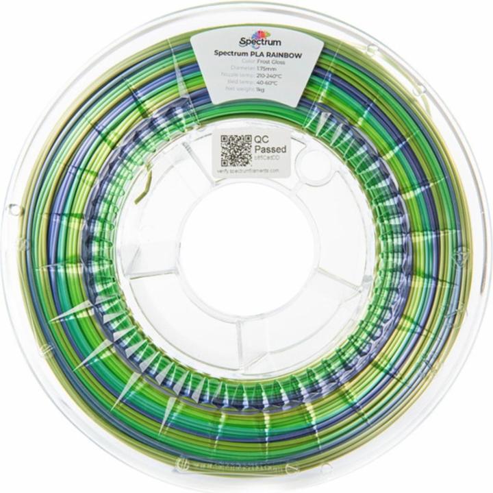 Actual product image Filament PLA Rainbow Frost Gloss 1.75mm 1kg (PLA, 1.75 mm, 1000 g, Multicoloured)