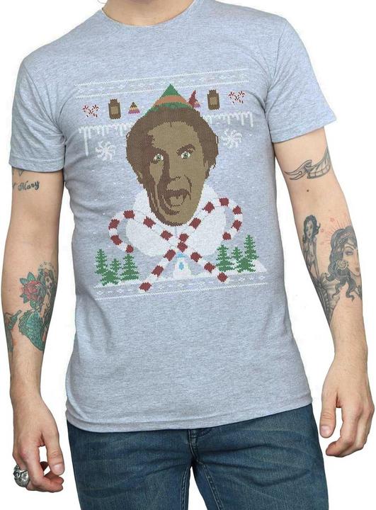 Actual product image Elf Mens Christmas Fair Isle T-Shirt (XL)