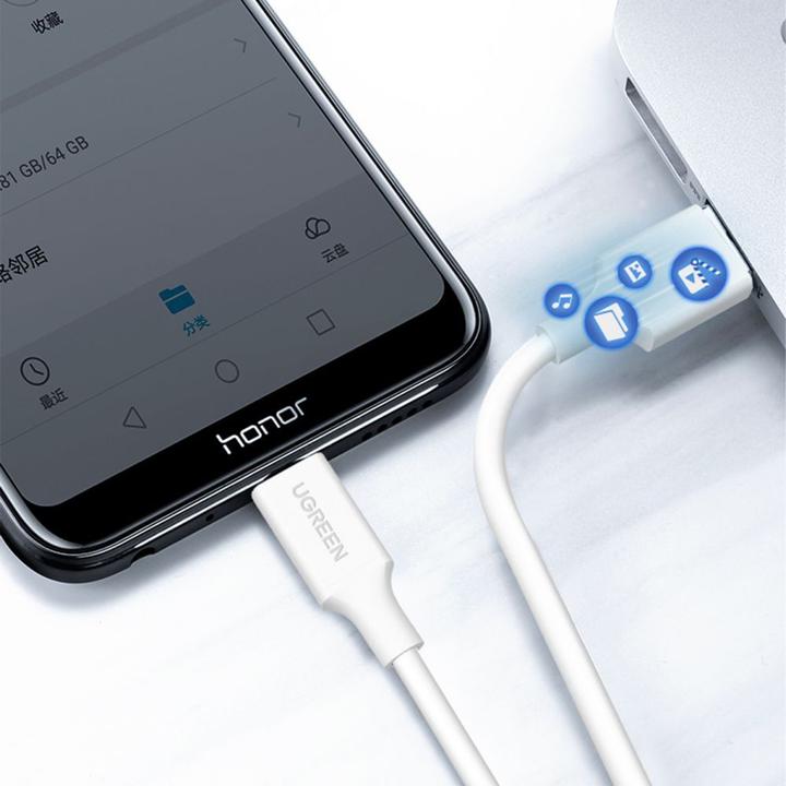 Immagine prodotto Ugreen Cavo micro USB QC 3.0 2.4A 2m (bianco) (2 m)